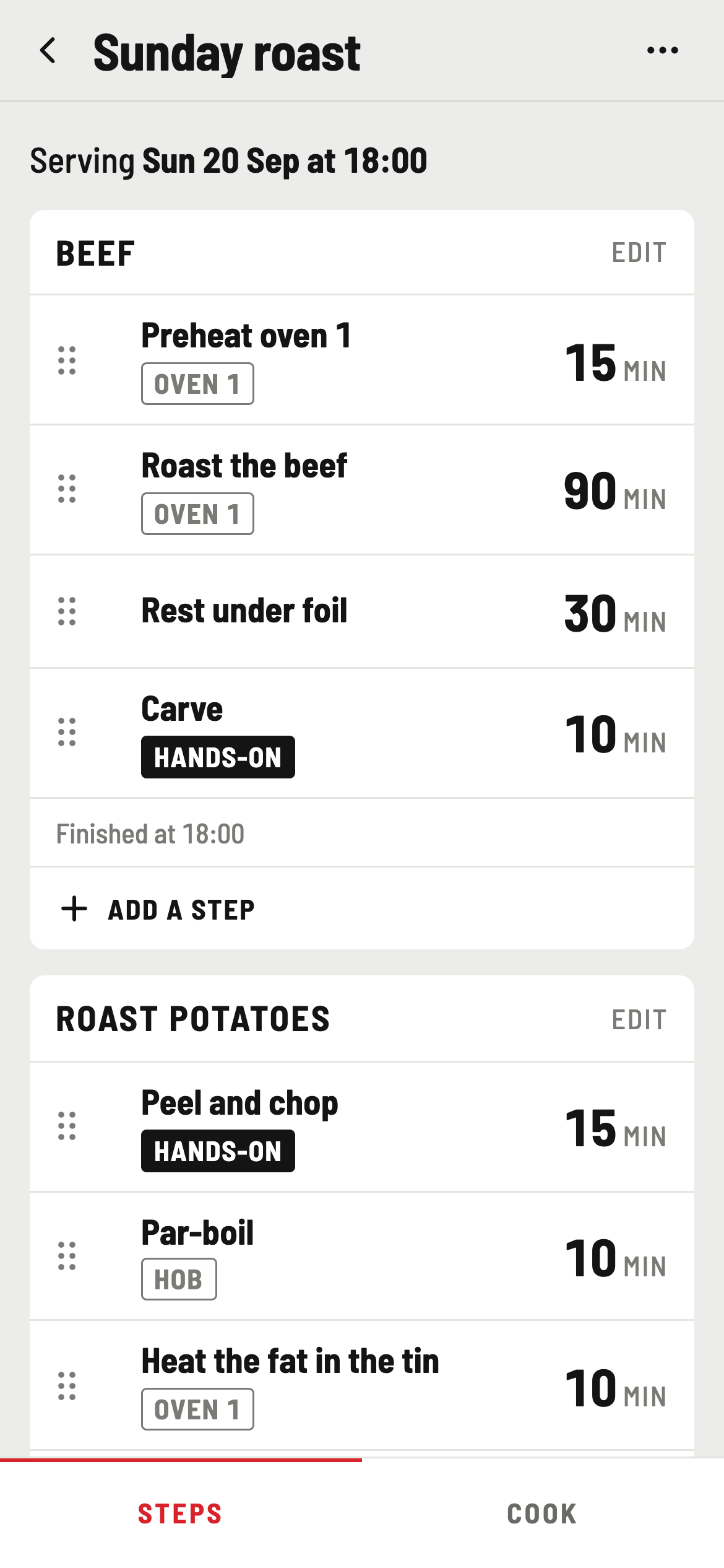 Screenshot of Dinner Time