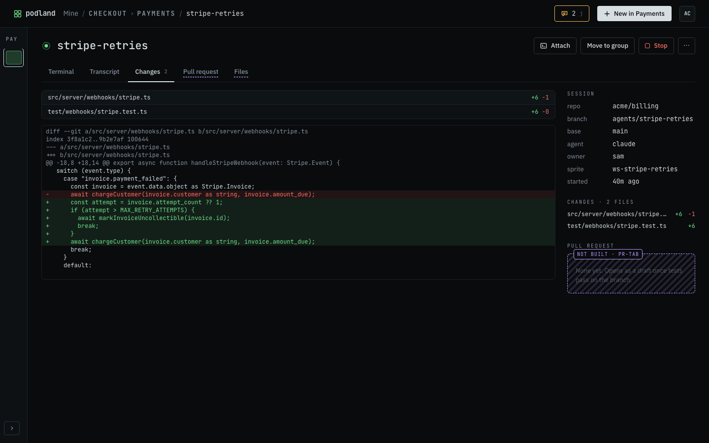 Screenshot of podland