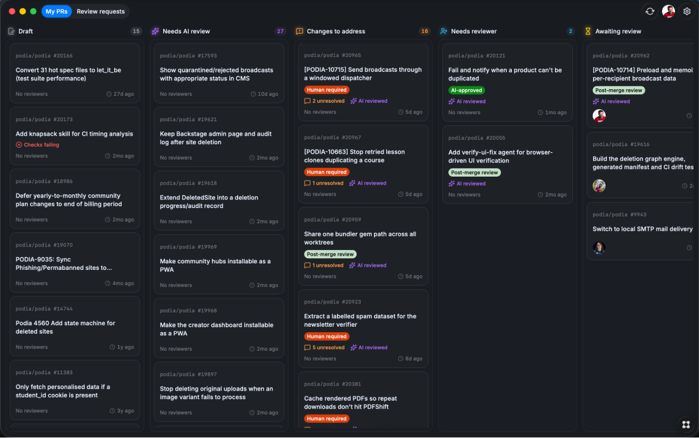 Screenshot of PR Flow